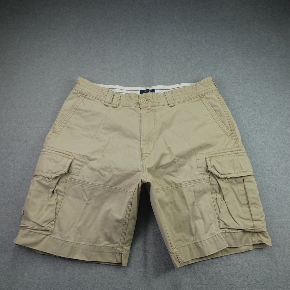 Polo Ralph Lauren Shorts Mens 38 Tan Classic Cargo Chino Cotton Outdoor